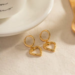 Load image into Gallery viewer, TEXTURED HEART DROP EARRINGS
