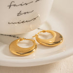 Load image into Gallery viewer, Chunky Dome Hoop Earrings - Gold

