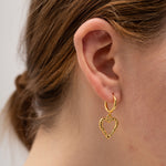 Load image into Gallery viewer, TEXTURED HEART DROP EARRINGS
