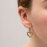 Load image into Gallery viewer, TEXTURED HEART DROP EARRINGS
