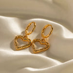 Load image into Gallery viewer, TEXTURED HEART DROP EARRINGS
