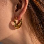 Load image into Gallery viewer, Chunky Dome Hoop Earrings - Gold
