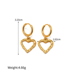 Load image into Gallery viewer, TEXTURED HEART DROP EARRINGS
