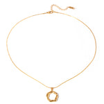 Load image into Gallery viewer, WAVY CIRCLE PENDANT NECKLACE
